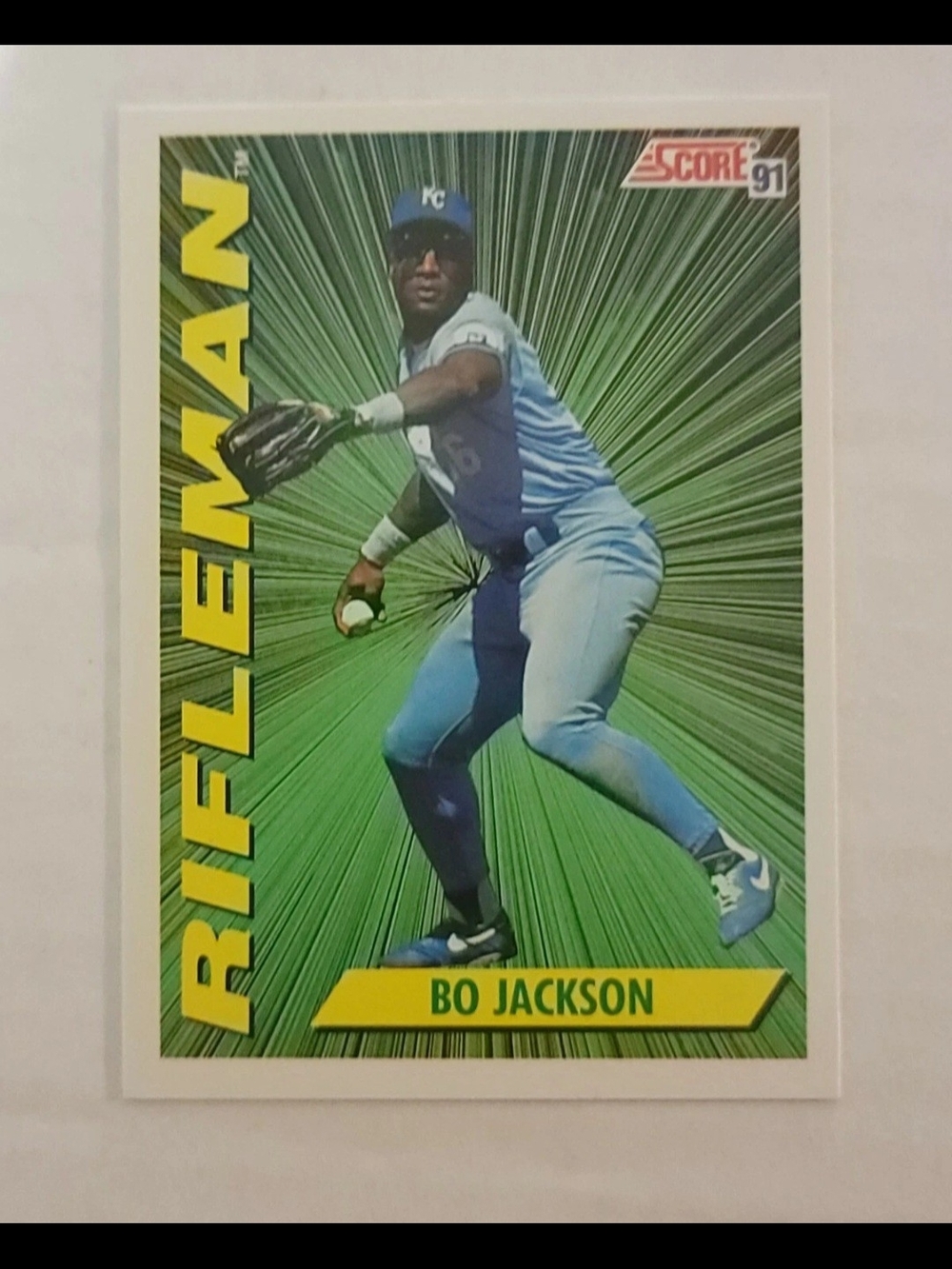 Score 1991 Rifleman Baseball Card - Blue/Green Design